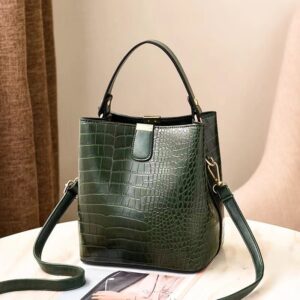 Green bucket bag