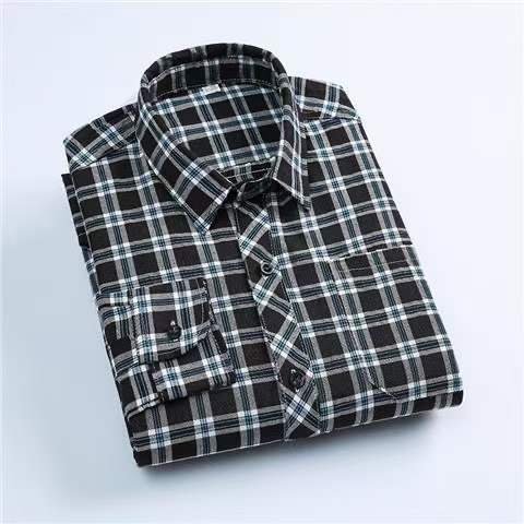 Cotton Men's Plaid Shirt - Image 4