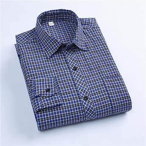 Cotton Men's Plaid Shirt - Image 2