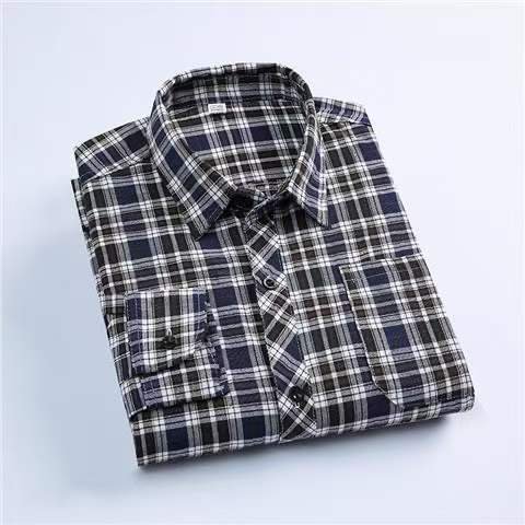 Cotton Men's Plaid Shirt - Image 5